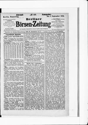 Berliner Börsen-Zeitung vom 01.09.1881