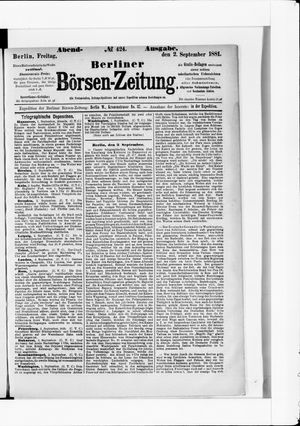 Berliner Börsen-Zeitung vom 02.09.1881