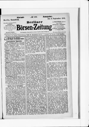 Berliner Börsen-Zeitung vom 03.09.1881