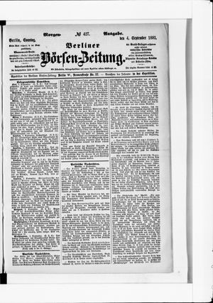 Berliner Börsen-Zeitung vom 04.09.1881
