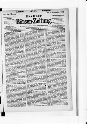 Berliner Börsen-Zeitung vom 05.09.1881