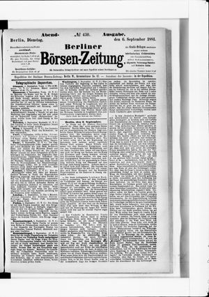 Berliner Börsen-Zeitung vom 06.09.1881