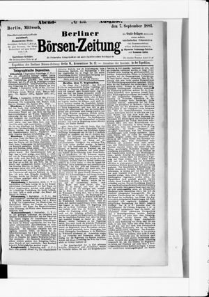 Berliner Börsen-Zeitung vom 07.09.1881