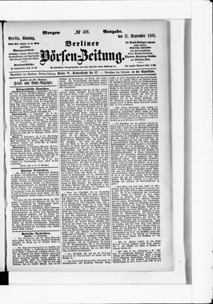 Berliner Börsen-Zeitung vom 11.09.1881