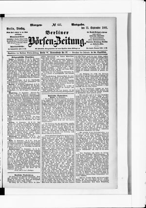 Berliner Börsen-Zeitung vom 13.09.1881