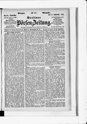 Berliner Börsen-Zeitung vom 15.09.1881