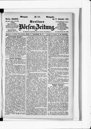 Berliner Börsen-Zeitung vom 17.09.1881