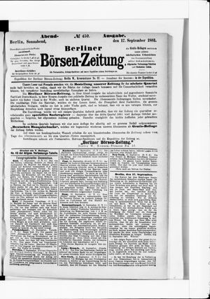 Berliner Börsen-Zeitung vom 17.09.1881