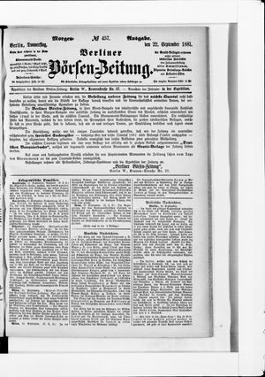 Berliner Börsen-Zeitung vom 22.09.1881
