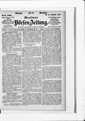Berliner Börsen-Zeitung vom 23.09.1881