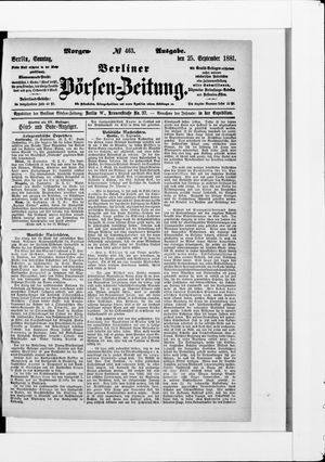 Berliner Börsen-Zeitung vom 25.09.1881