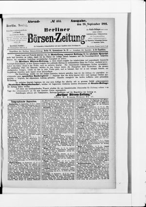 Berliner Börsen-Zeitung vom 26.09.1881