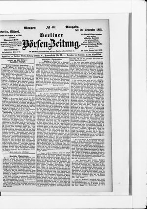 Berliner Börsen-Zeitung vom 28.09.1881