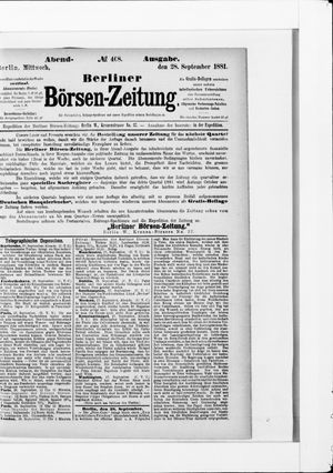 Berliner Börsen-Zeitung vom 28.09.1881