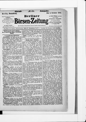Berliner Börsen-Zeitung vom 01.10.1881