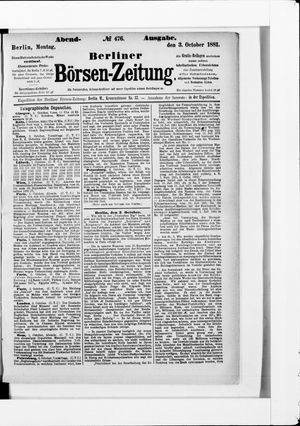 Berliner Börsen-Zeitung vom 03.10.1881