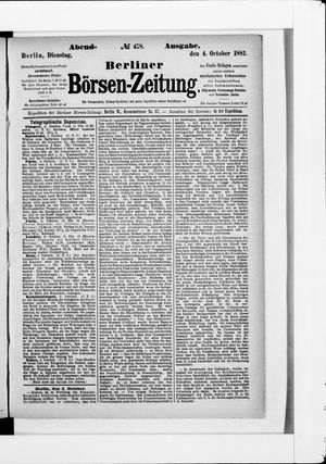 Berliner Börsen-Zeitung vom 04.10.1881