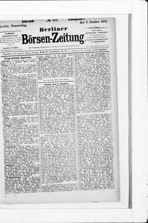 Berliner Börsen-Zeitung vom 06.10.1881