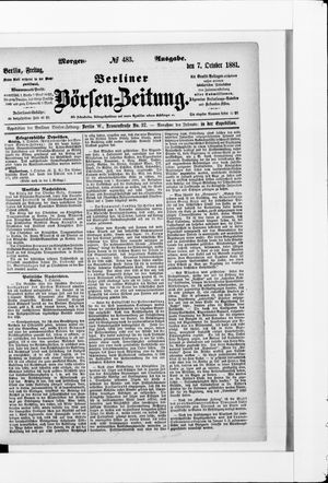 Berliner Börsen-Zeitung vom 07.10.1881