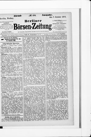 Berliner Börsen-Zeitung vom 07.10.1881