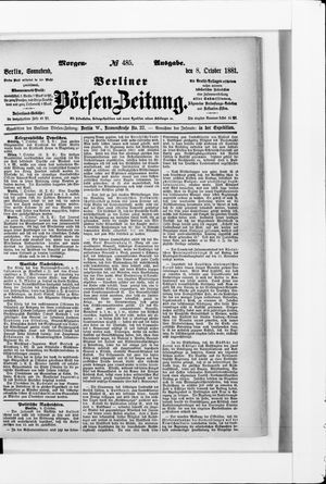 Berliner Börsen-Zeitung vom 08.10.1881