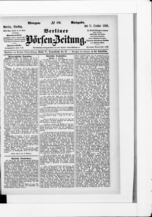 Berliner Börsen-Zeitung vom 11.10.1881