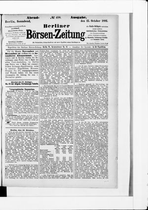 Berliner Börsen-Zeitung vom 15.10.1881