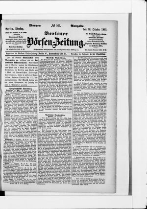 Berliner Börsen-Zeitung vom 18.10.1881