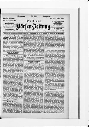 Berliner Börsen-Zeitung vom 19.10.1881
