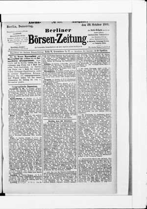 Berliner Börsen-Zeitung vom 20.10.1881
