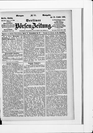 Berliner Börsen-Zeitung vom 23.10.1881