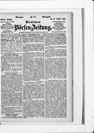Berliner Börsen-Zeitung on Oct 25, 1881