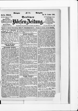 Berliner Börsen-Zeitung vom 26.10.1881