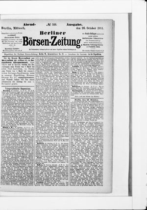Berliner Börsen-Zeitung vom 26.10.1881