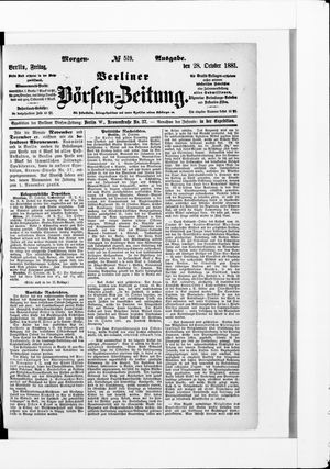 Berliner Börsen-Zeitung vom 28.10.1881