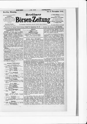 Berliner Börsen-Zeitung vom 01.11.1881