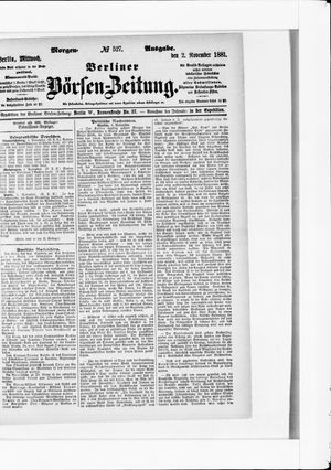 Berliner Börsen-Zeitung vom 02.11.1881
