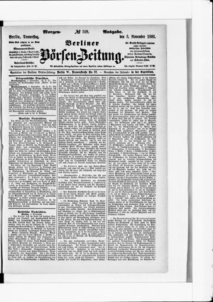 Berliner Börsen-Zeitung vom 03.11.1881
