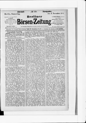 Berliner Börsen-Zeitung vom 03.11.1881