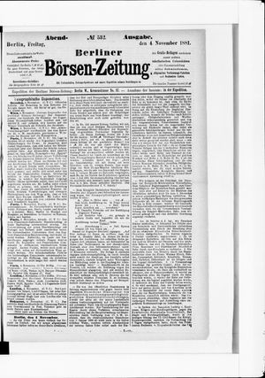 Berliner Börsen-Zeitung vom 04.11.1881