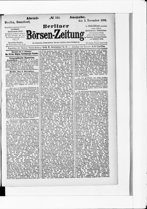 Berliner Börsen-Zeitung vom 05.11.1881