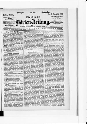 Berliner Börsen-Zeitung vom 06.11.1881