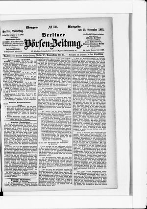 Berliner Börsen-Zeitung vom 10.11.1881