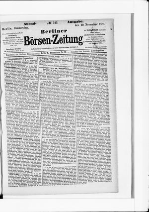 Berliner Börsen-Zeitung vom 10.11.1881