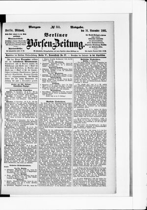 Berliner Börsen-Zeitung vom 16.11.1881