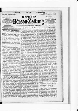 Berliner Börsen-Zeitung vom 17.11.1881