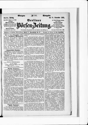 Berliner Börsen-Zeitung vom 18.11.1881