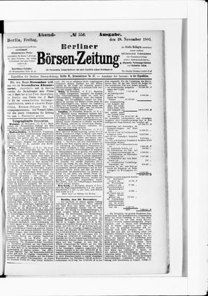 Berliner Börsen-Zeitung vom 18.11.1881
