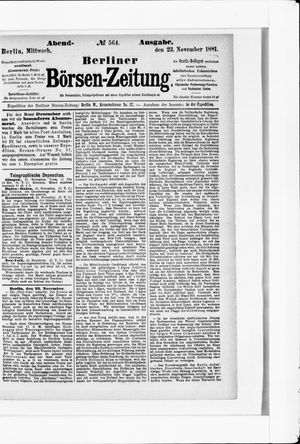 Berliner Börsen-Zeitung on Nov 23, 1881