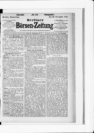 Berliner Börsen-Zeitung vom 24.11.1881